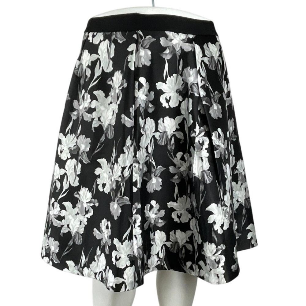 Lane Bryant Prabal Gurung Black Floral High Waist A Line Knee Length Skirt Sz 16